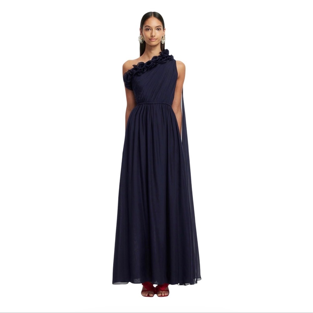 NEW LEO LIN Jenni One Shoulder Maxi Dress Indigo US 2/AU 6 NWT